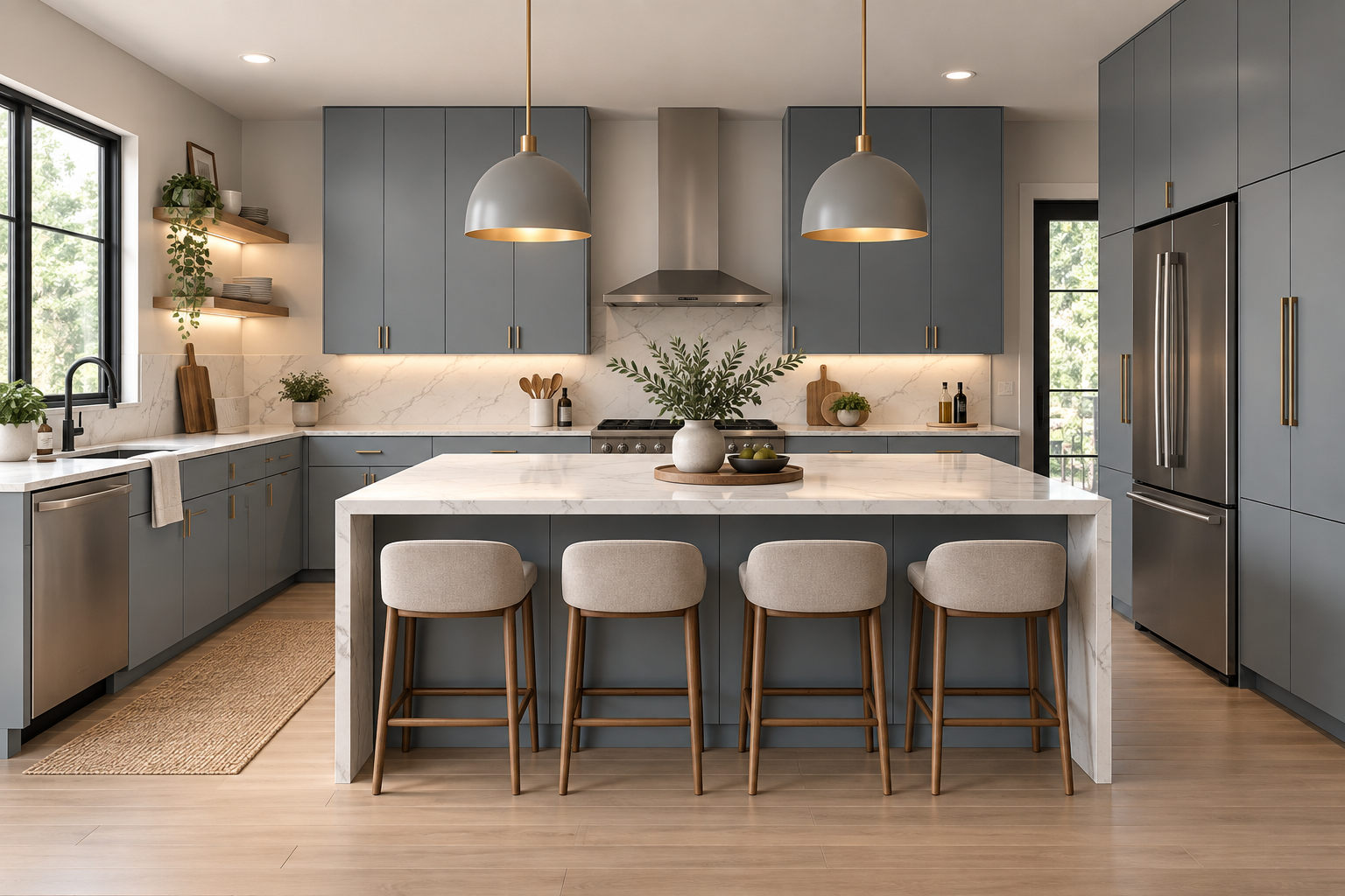 New kitchen cabinet layout with improved storage in Charlotte NC