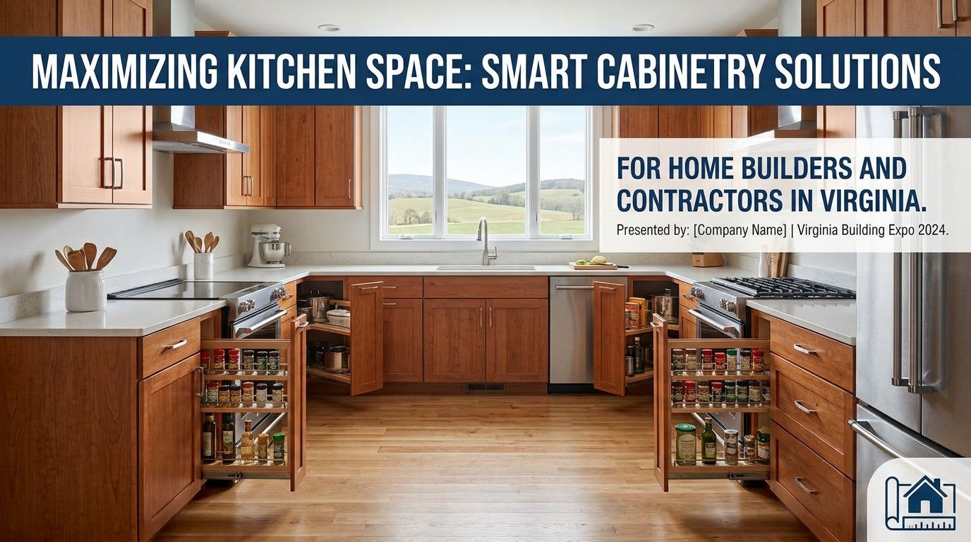 Header graphic: maximizing kitchen space with smart cabinetry solutions for Virginia home builders