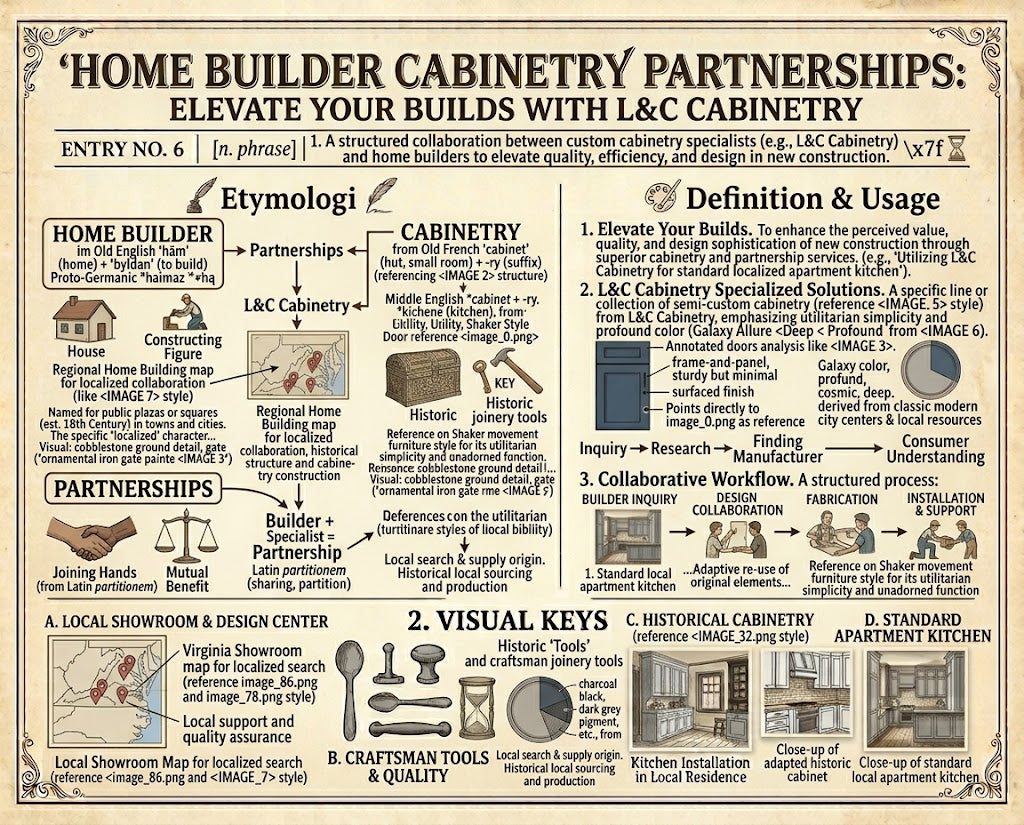 Infographic on home builder cabinetry partnerships with L&C Cabinetry