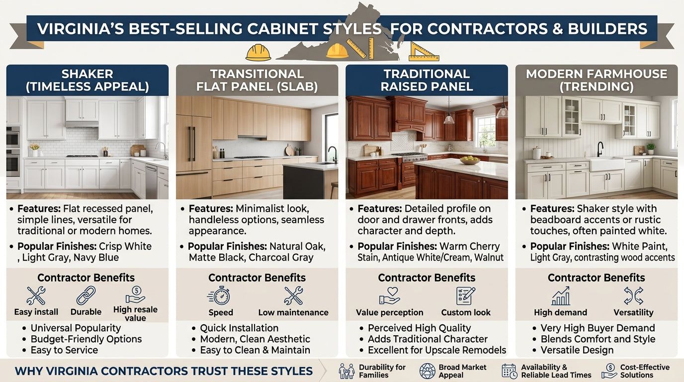 Infographic: Virginia's best-selling cabinet styles for contractors and builders