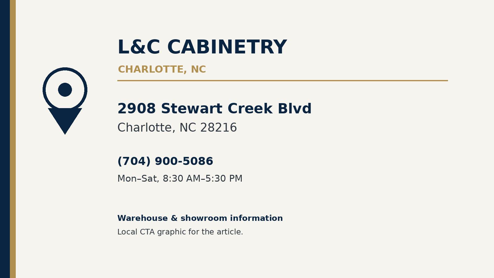 L&C Cabinetry Charlotte warehouse location information