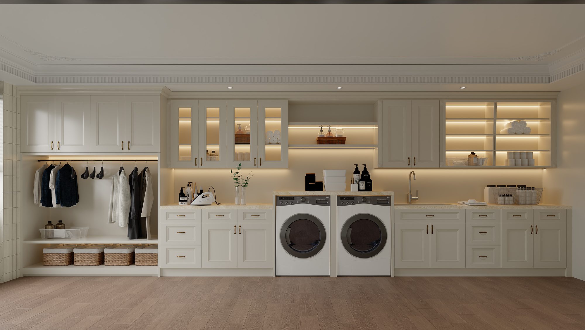 Laundry room with G2 Alabaster White cabinets