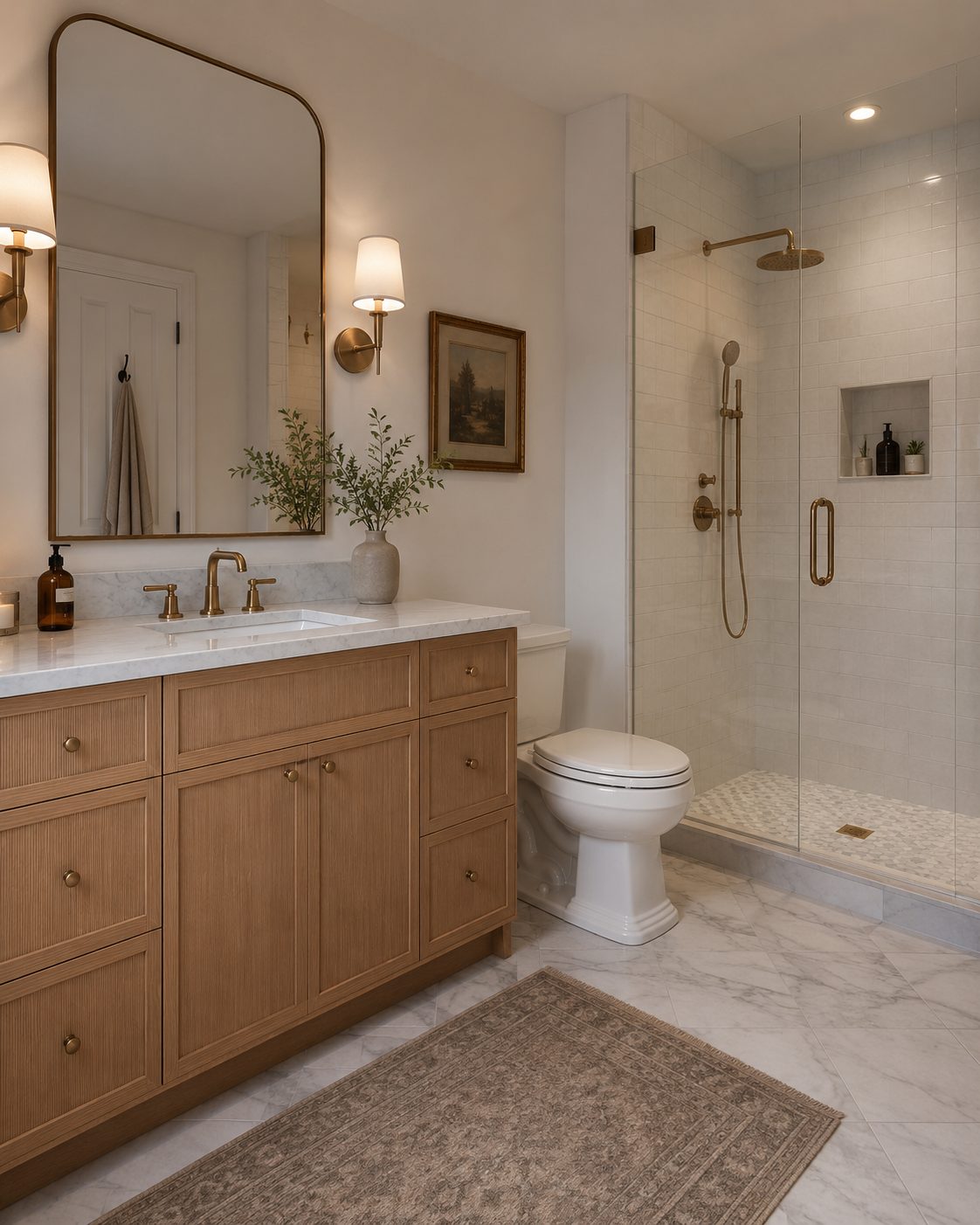 Bathroom with an M2 Sandstone vanity
